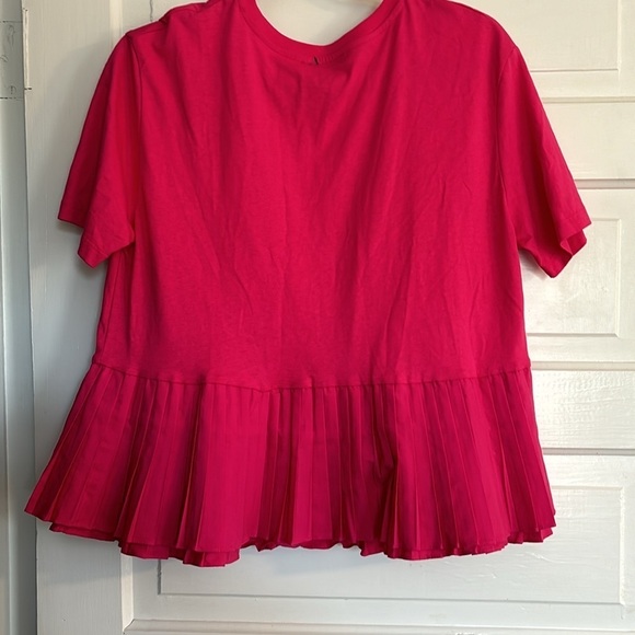 Zara Hot Pink Pleated Ruffle Blouse - Picture 4 of 4